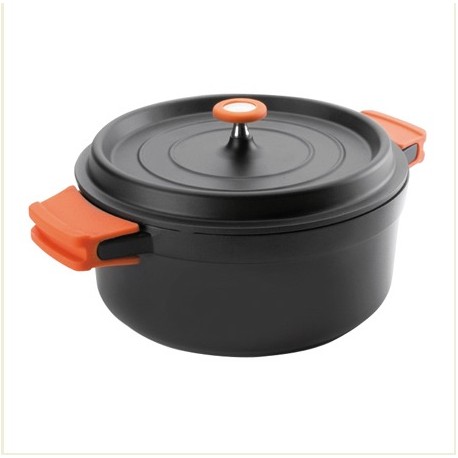 Cocotte en fonte d'aluminium 6 l avec bouton d'arômes intégré, cocotte en  fonte d'aluminium, casserole avec trou vapeur, revête A11 - Cdiscount Maison